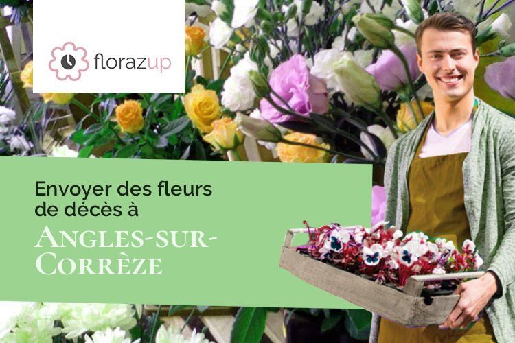 fleurs deuil pour des funérailles à Angles-sur-Corrèze (Corrèze/19000)