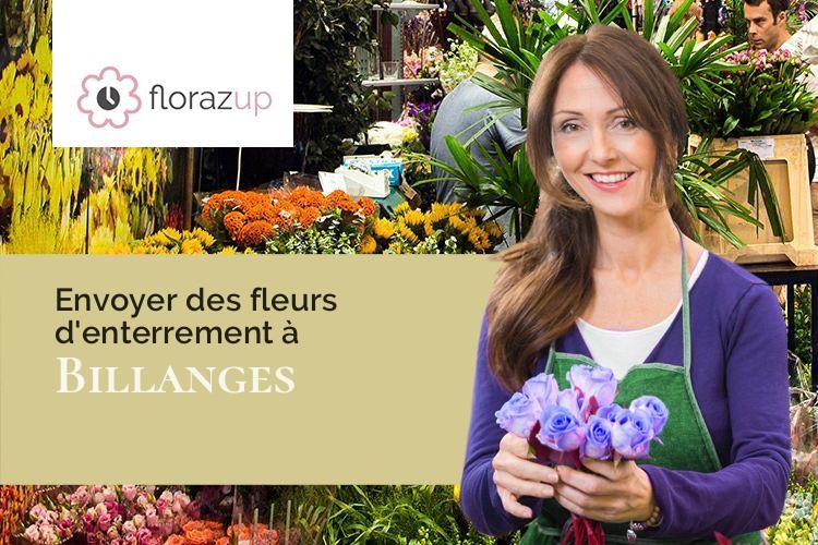 couronnes florales pour un deuil à Billanges (Haute-Vienne/87340)