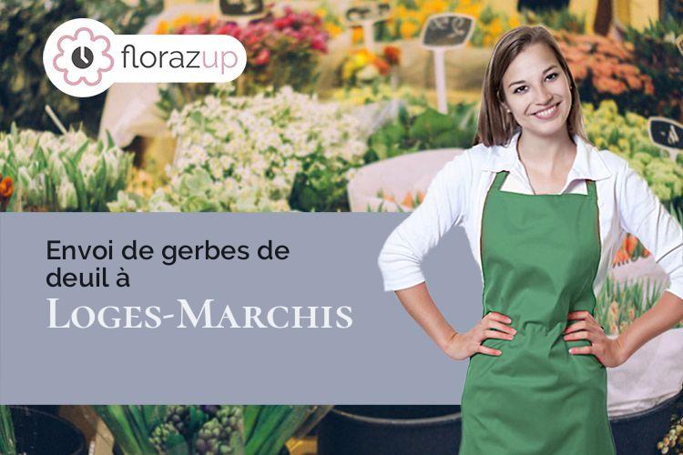 coeur de fleurs pour un deuil à Loges-Marchis (Manche/50600)