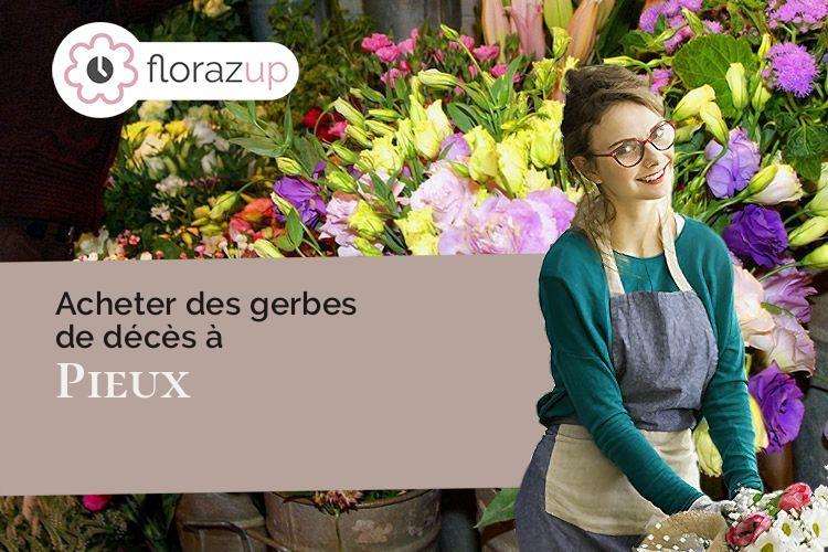 couronnes florales pour des obsèques à Pieux (Manche/50340)