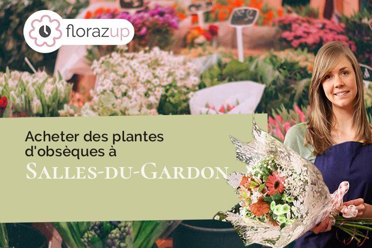couronnes de fleurs pour des funérailles à Salles-du-Gardon (Gard/30110)