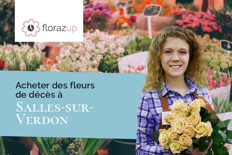 couronnes florales pour un enterrement à Salles-sur-Verdon (Var/83630)