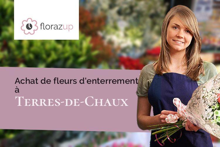 croix de fleurs pour des funérailles à Terres-de-Chaux (Doubs/25190)