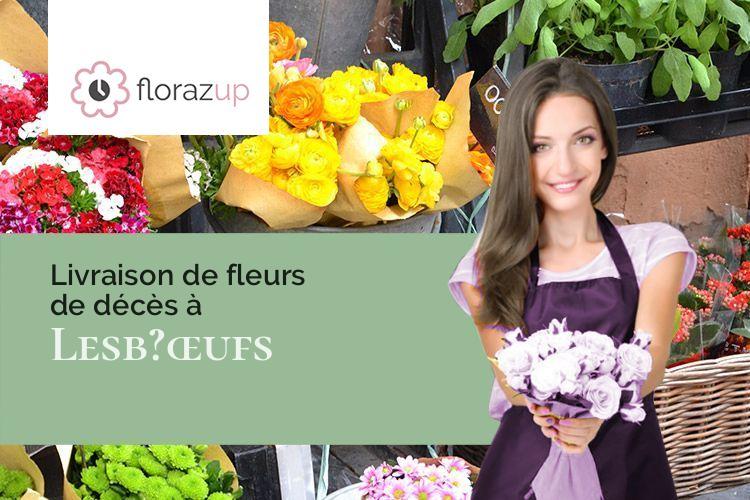 croix de fleurs pour une crémation à Lesb?œufs (Somme/80360)