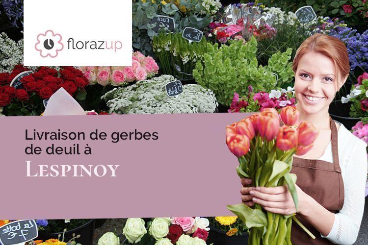 couronnes florales pour un deuil à Lespinoy (Pas-de-Calais/62990)