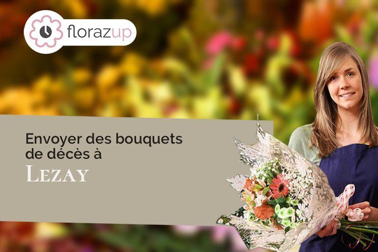 gerbes de fleurs pour un enterrement à Lezay (Deux-Sèvres/79120)