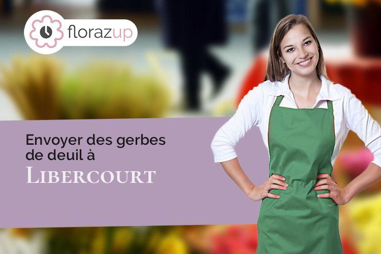 croix de fleurs pour une crémation à Libercourt (Pas-de-Calais/62820)