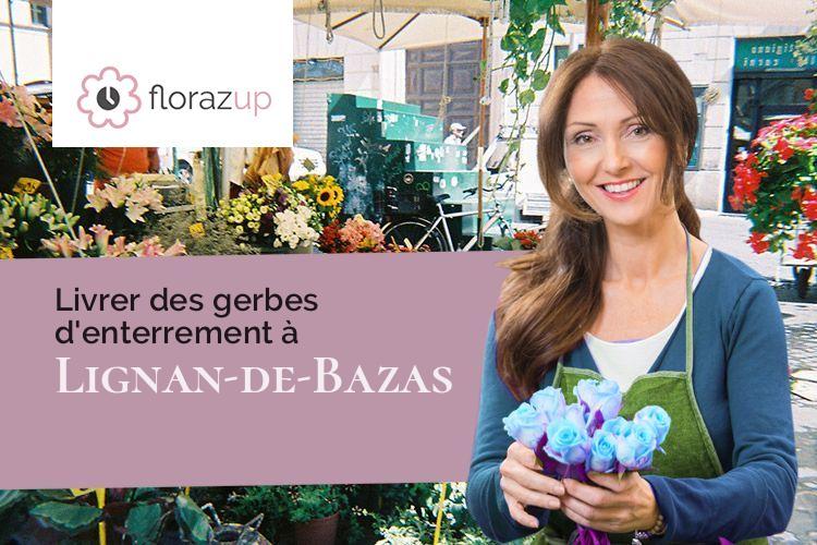 coeurs de fleurs pour un enterrement à Lignan-de-Bazas (Gironde/33430)