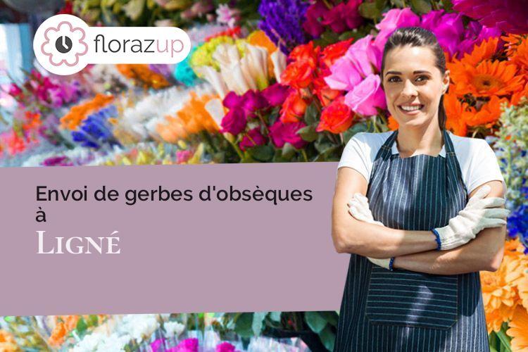 couronnes florales pour des funérailles à Ligné (Loire-Atlantique/44850)