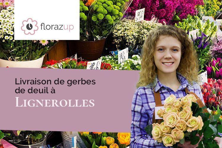 couronnes florales pour des obsèques à Lignerolles (Côte-d'Or/21520)