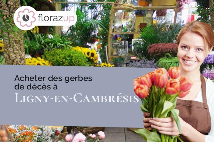 bouquets de fleurs pour des funérailles à Ligny-en-Cambrésis (Nord/59191)