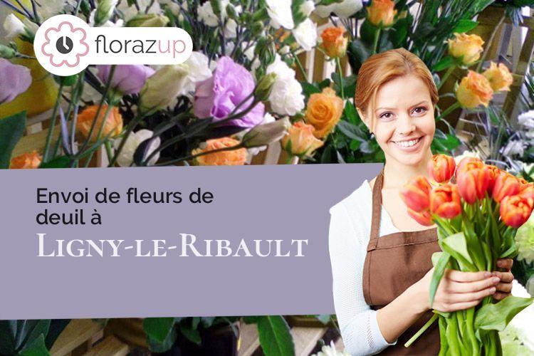 coeur de fleurs pour un enterrement à Ligny-le-Ribault (Loiret/45240)