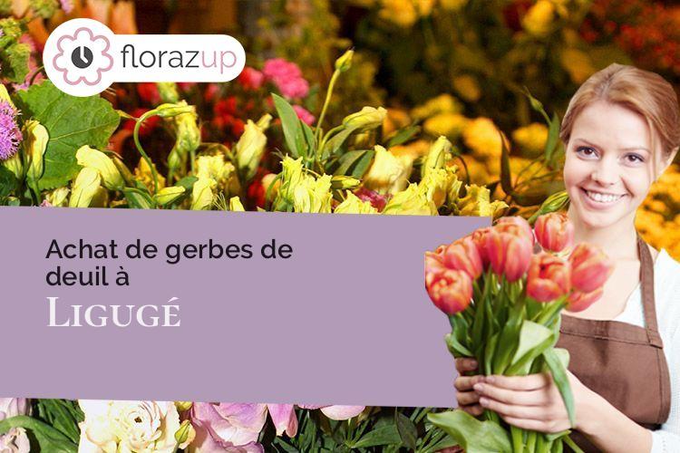 couronnes florales pour des funérailles à Ligugé (Vienne/86240)