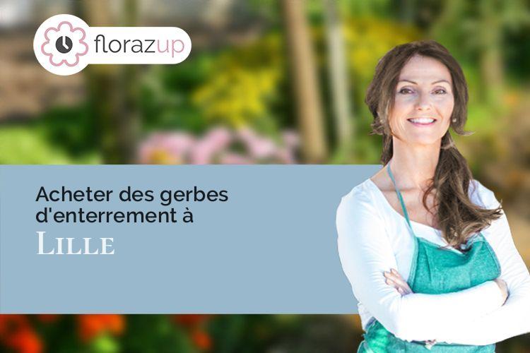 croix de fleurs pour un enterrement à Lille (Nord/59000)