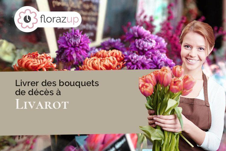 gerbes de fleurs pour des obsèques à Livarot (Calvados/14140)