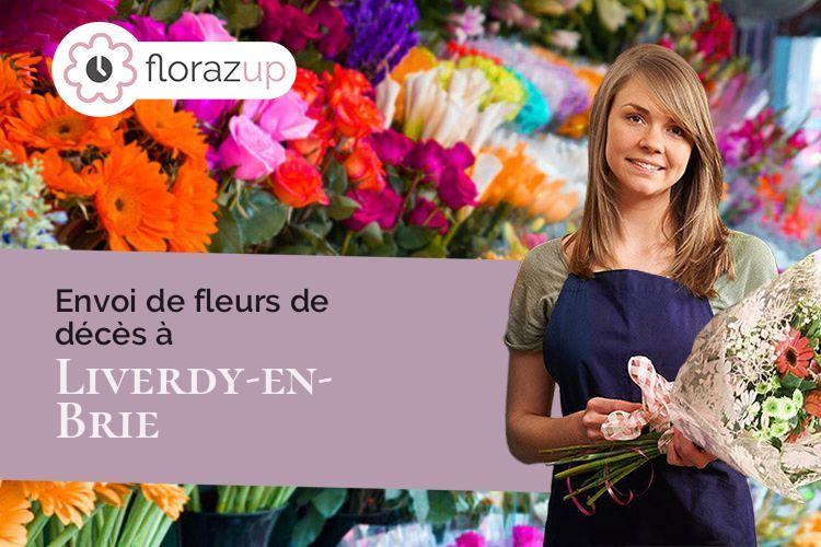gerbes de fleurs pour des funérailles à Liverdy-en-Brie (Seine-et-Marne/77220)