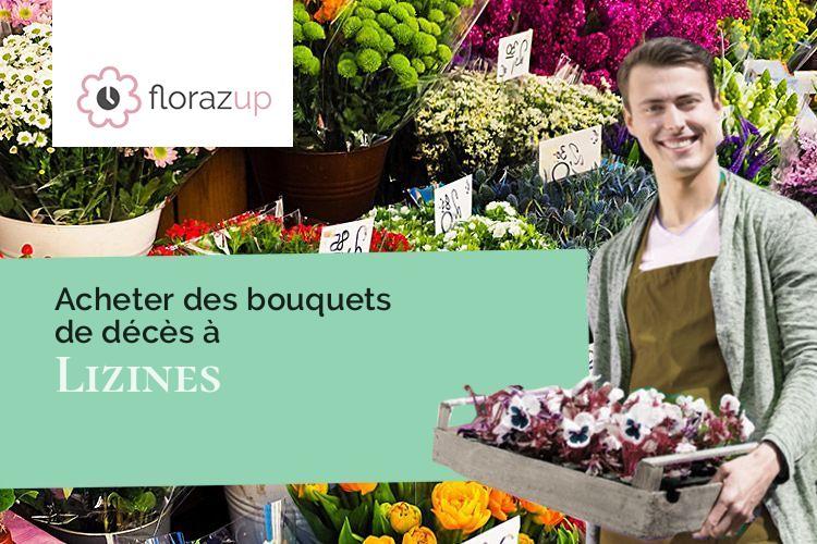 couronnes florales pour un deuil à Lizines (Seine-et-Marne/77650)