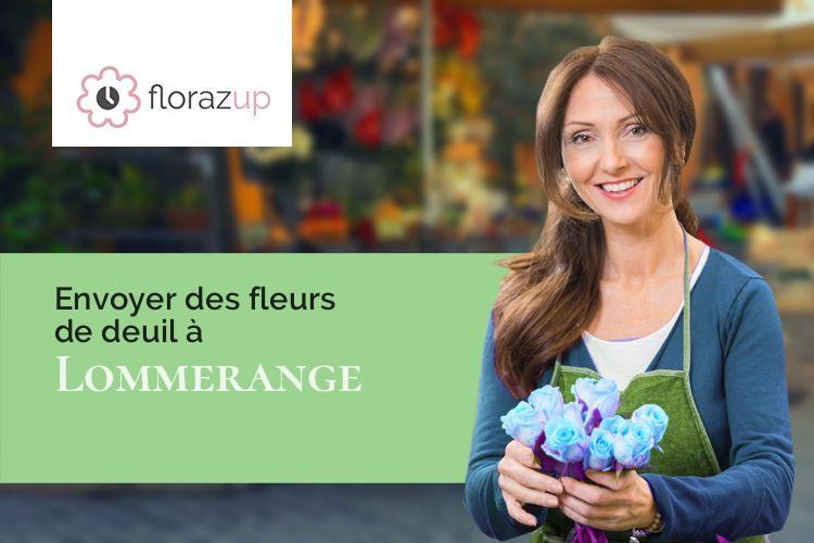 couronnes de fleurs pour des funérailles à Lommerange (Moselle/57650)