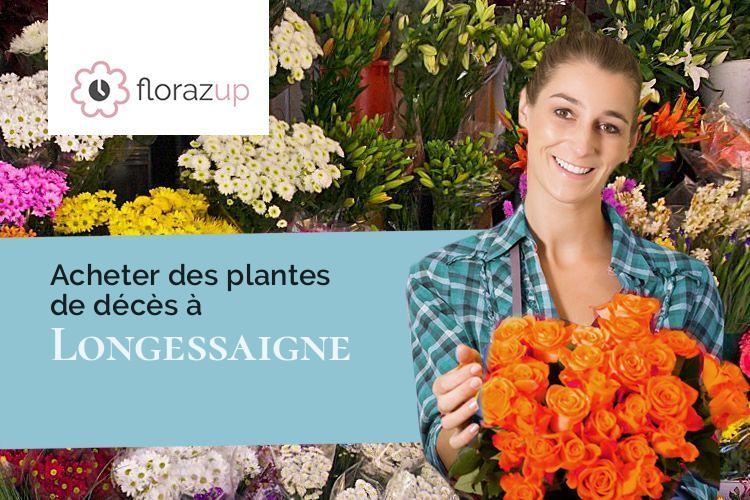 couronnes de fleurs pour des funérailles à Longessaigne (Rhône/69770)