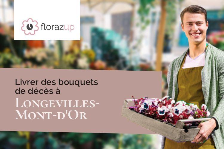 couronnes florales pour un deuil à Longevilles-Mont-d'Or (Doubs/25370)