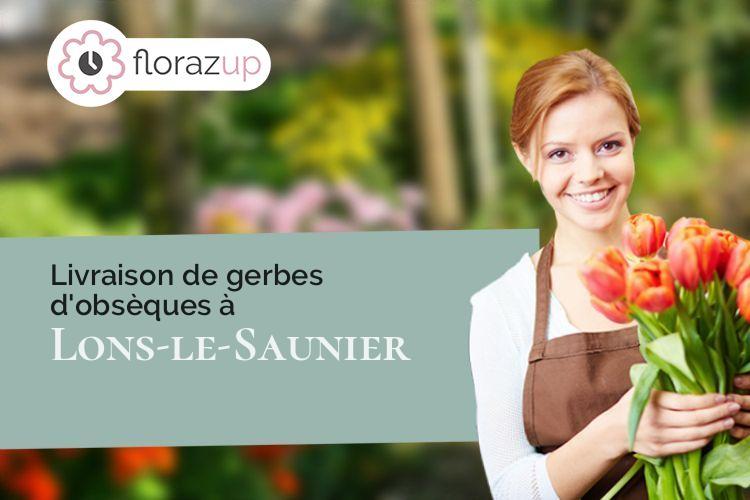 couronnes florales pour des obsèques à Lons-le-Saunier (Jura/39570)