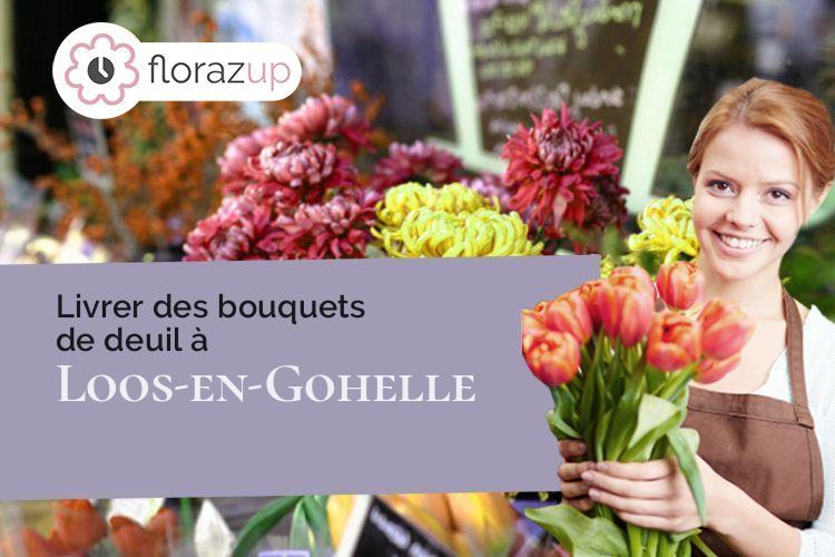 couronnes florales pour des funérailles à Loos-en-Gohelle (Pas-de-Calais/62750)