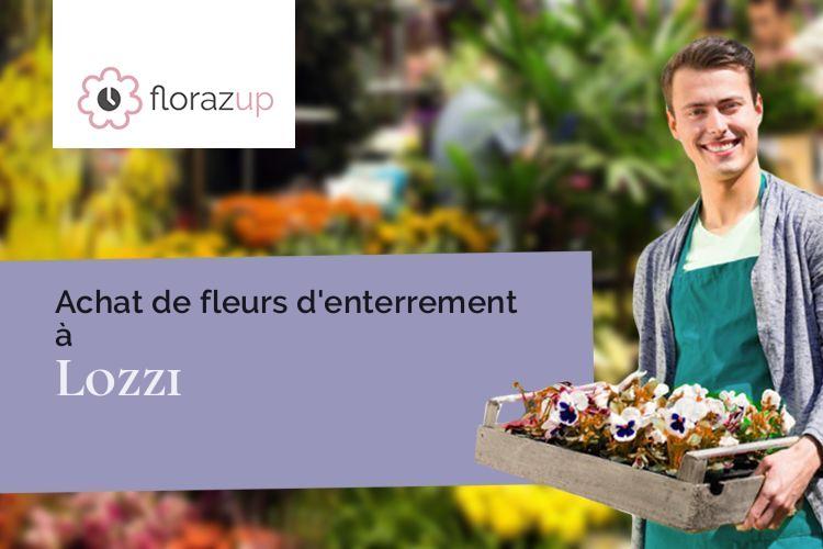 gerbes de fleurs pour des funérailles à Lozzi (Corse/20224)