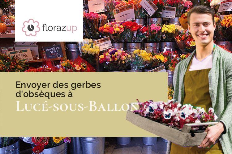 croix de fleurs pour des obsèques à Lucé-sous-Ballon (Sarthe/72290)