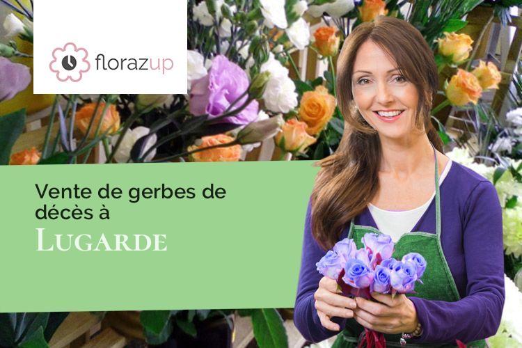 créations florales pour un décès à Lugarde (Cantal/15190)