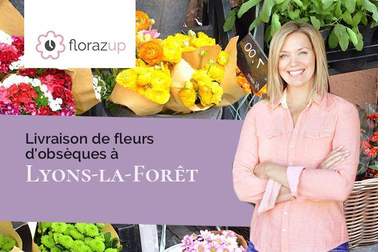 coeurs de fleurs pour des funérailles à Lyons-la-Forêt (Eure/27480)