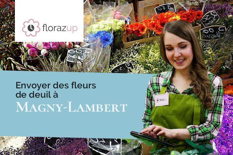 croix de fleurs pour un décès à Magny-Lambert (Côte-d'Or/21450)