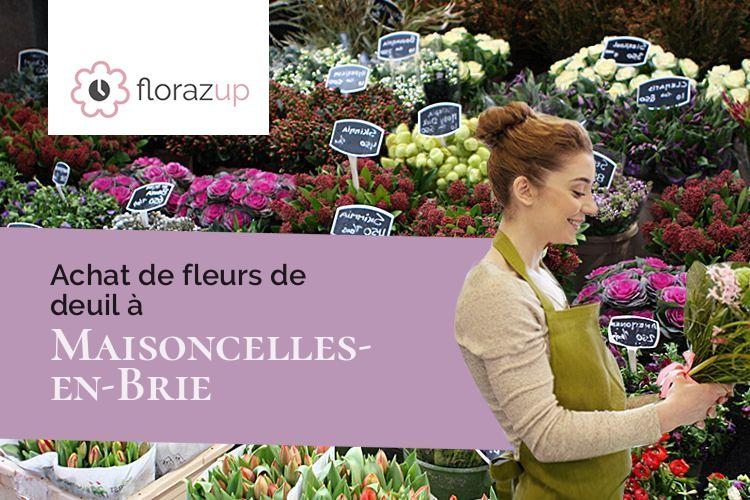 compositions florales pour des funérailles à Maisoncelles-en-Brie (Seine-et-Marne/77580)