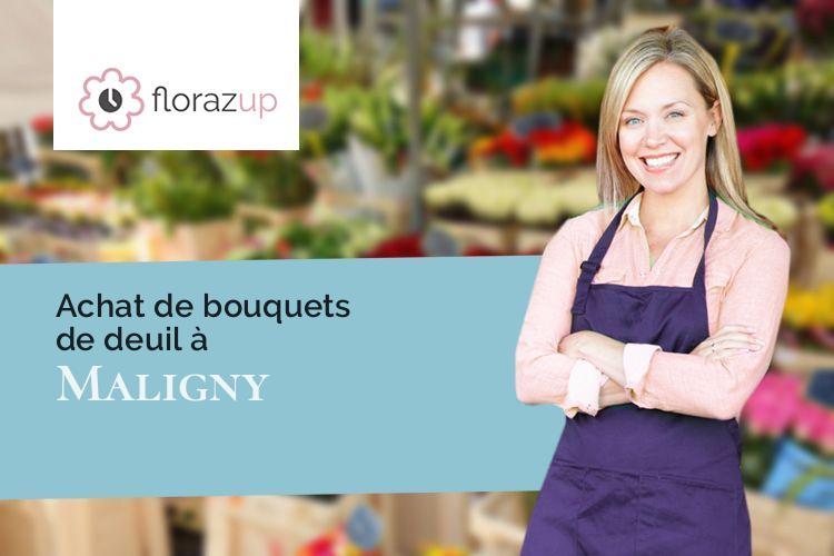 fleurs deuil pour un décès à Maligny (Côte-d'Or/21230)