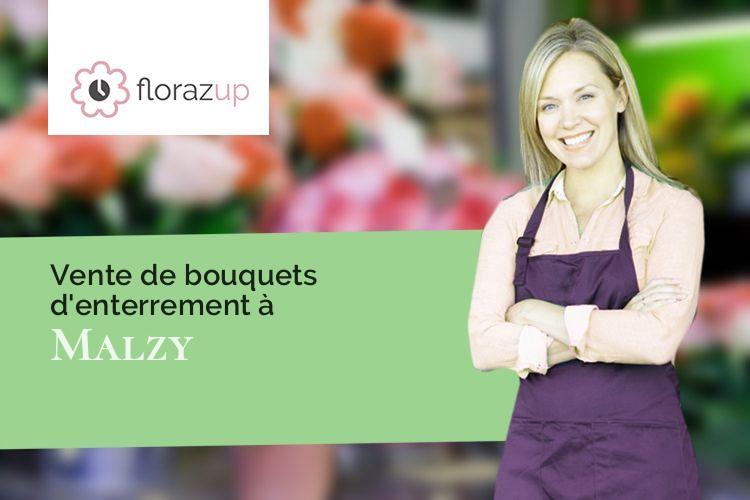 couronnes de fleurs pour un décès à Malzy (Aisne/02120)