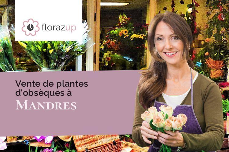 couronnes florales pour un enterrement à Mandres (Eure/27130)