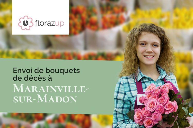 coeurs de fleurs pour un deuil à Marainville-sur-Madon (Vosges/88130)