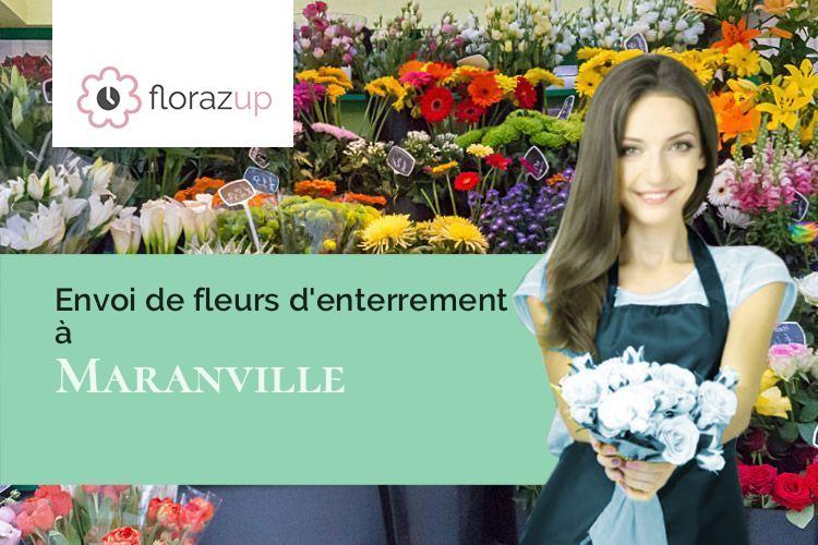 coeurs de fleurs pour un deuil à Maranville (Haute-Marne/52370)