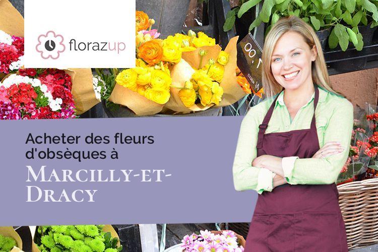 coeurs de fleurs pour un enterrement à Marcilly-et-Dracy (Côte-d'Or/21350)