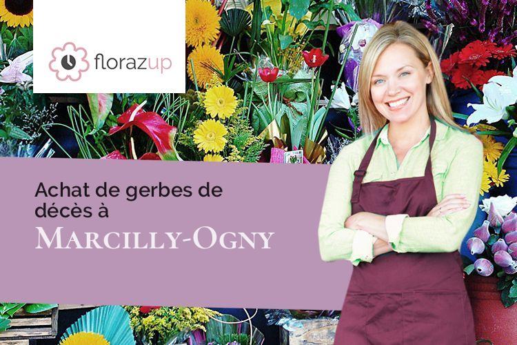 gerbes de fleurs pour un enterrement à Marcilly-Ogny (Côte-d'Or/21320)