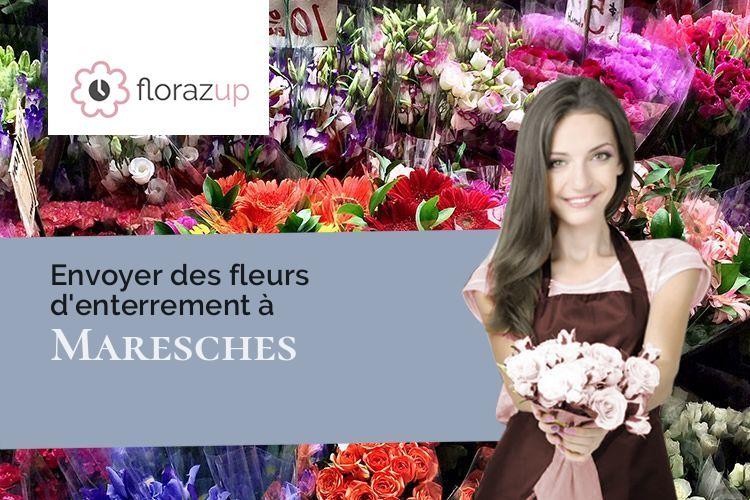couronnes de fleurs pour un enterrement à Maresches (Nord/59990)