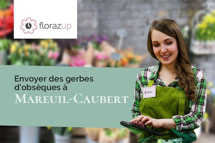 coeurs de fleurs pour un enterrement à Mareuil-Caubert (Somme/80132)