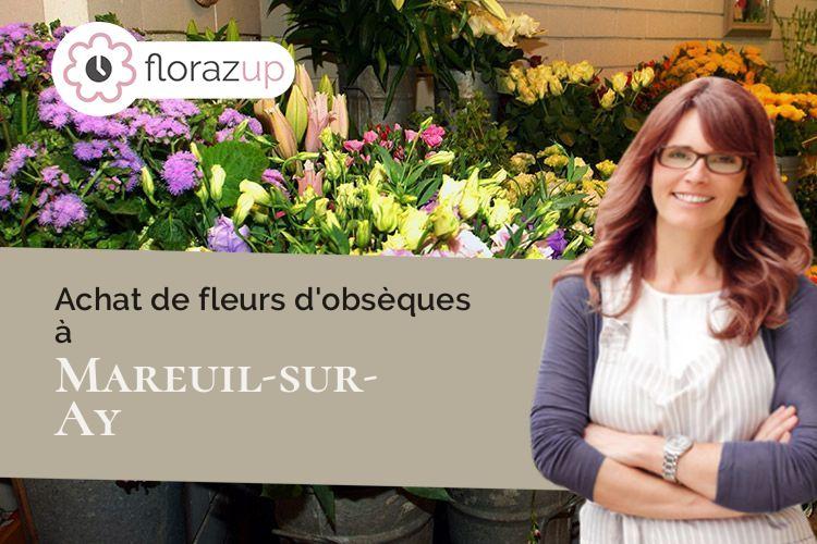 coeur de fleurs pour un enterrement à Mareuil-sur-Ay (Marne/51160)