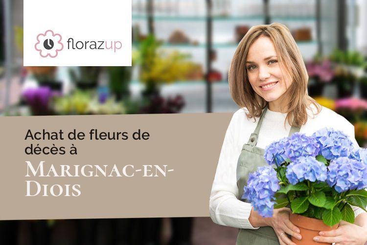 fleurs deuil pour un enterrement à Marignac-en-Diois (Drôme/26150)
