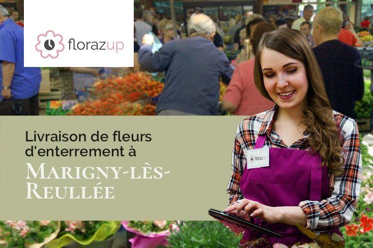 compositions florales pour des funérailles à Marigny-lès-Reullée (Côte-d'Or/21200)