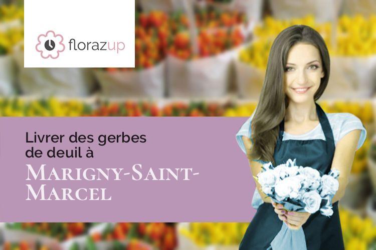 couronnes de fleurs pour des obsèques à Marigny-Saint-Marcel (Haute-Savoie/74150)
