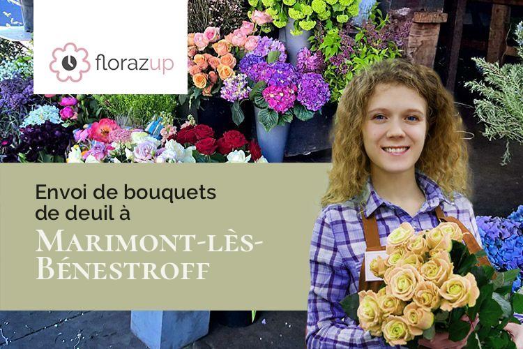 fleurs deuil pour un enterrement à Marimont-lès-Bénestroff (Moselle/57670)