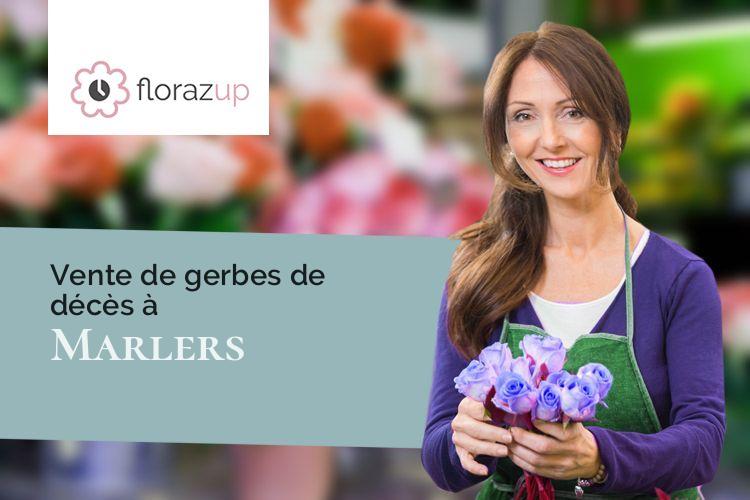 coeurs de fleurs pour un décès à Marlers (Somme/80590)