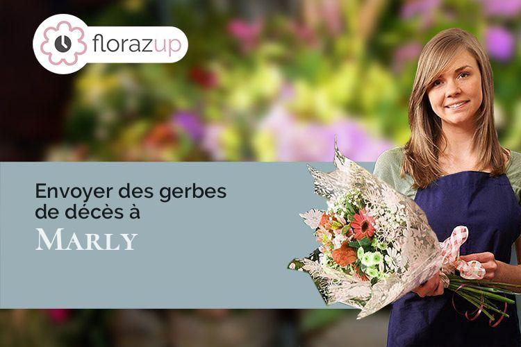 gerbes de fleurs pour des obsèques à Marly (Nord/59770)