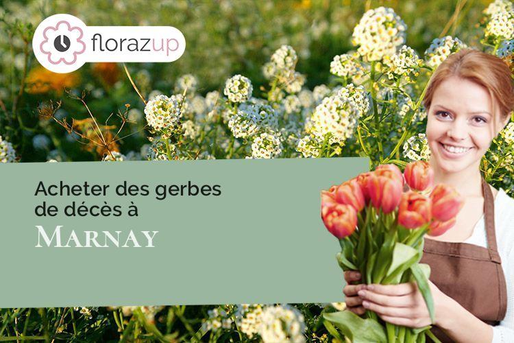 coeur de fleurs pour des funérailles à Marnay (Haute-Saône/70150)