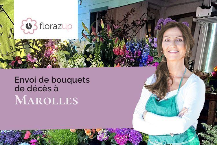 gerbes de fleurs pour des funérailles à Marolles (Marne/51300)